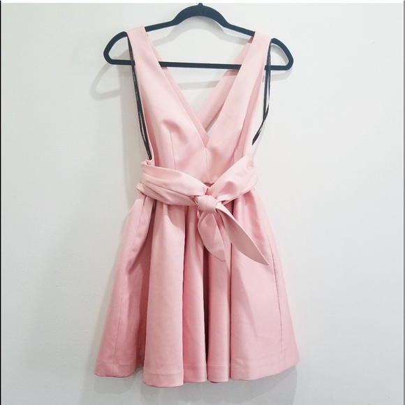 NWT pink Rachel Zoe Deep V Halter Dress size 6 - Picture 2 of 10